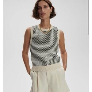 Women’s Varley Knowles Textured Knit Vest in Birch Stitch SZ S